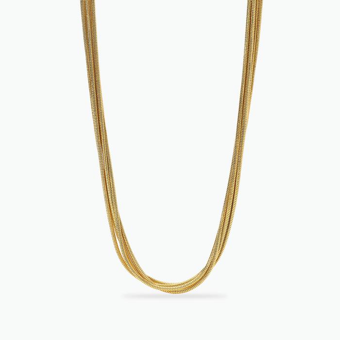 Girocollo in acciaio dorato con catene snake Style 59