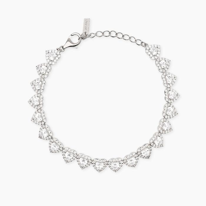 Bracciale tennis con cuori in zirconi bianchi LOVE AFFAIR