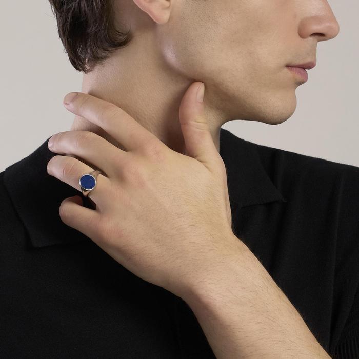 Anello ovale in argento e lapis KINGSTONE