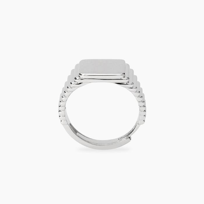 Anello chevalier regolabile in argento con con tavola quadrata JOHNNY