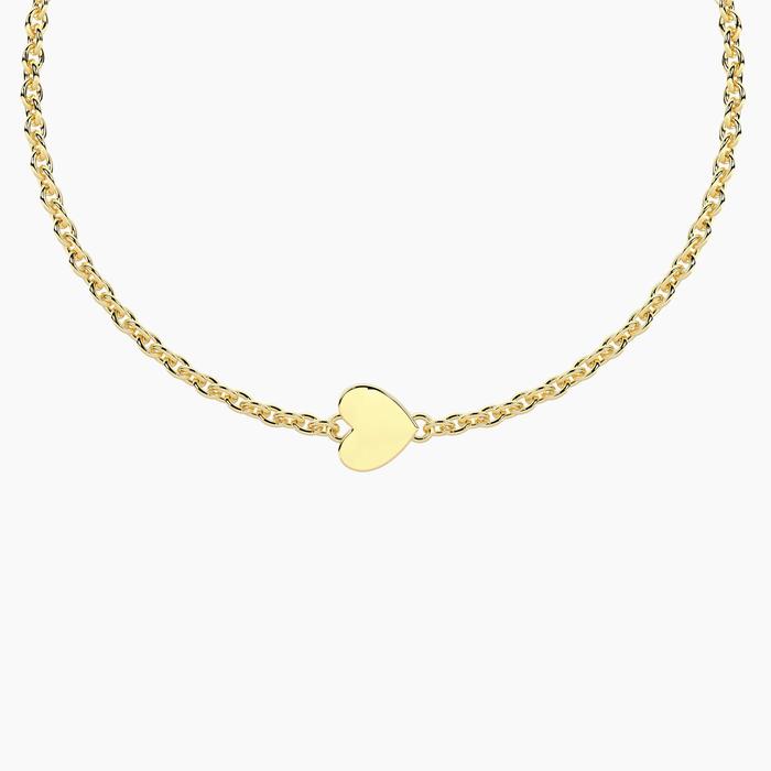Bracciale infinity in acciaio dorato con cuore Cuore