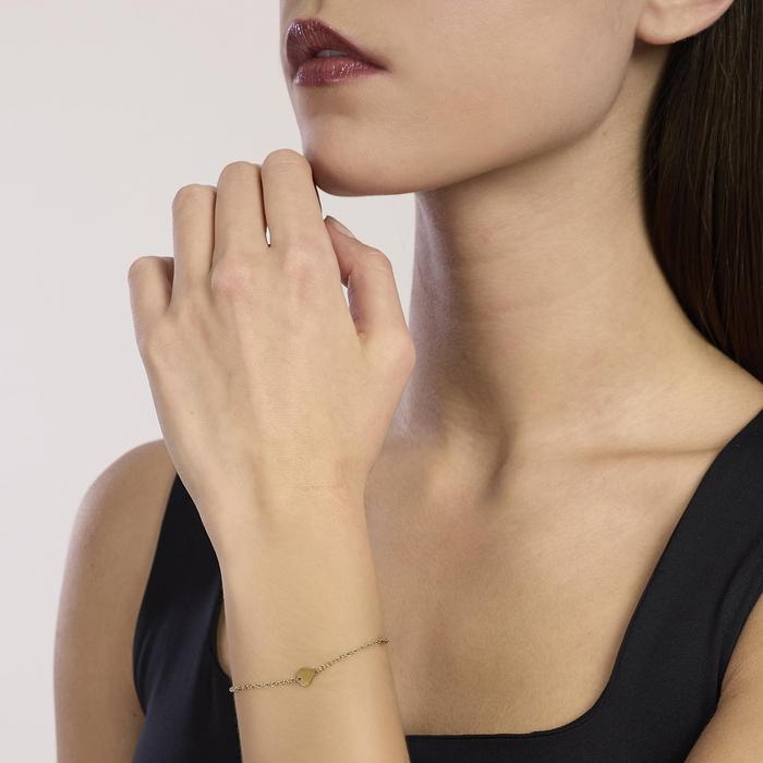 Bracciale infinity in acciaio dorato con cuore Cuore