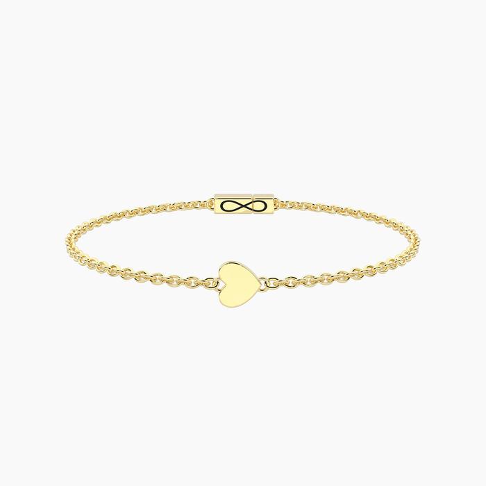 Bracciale infinity in acciaio dorato con cuore Cuore
