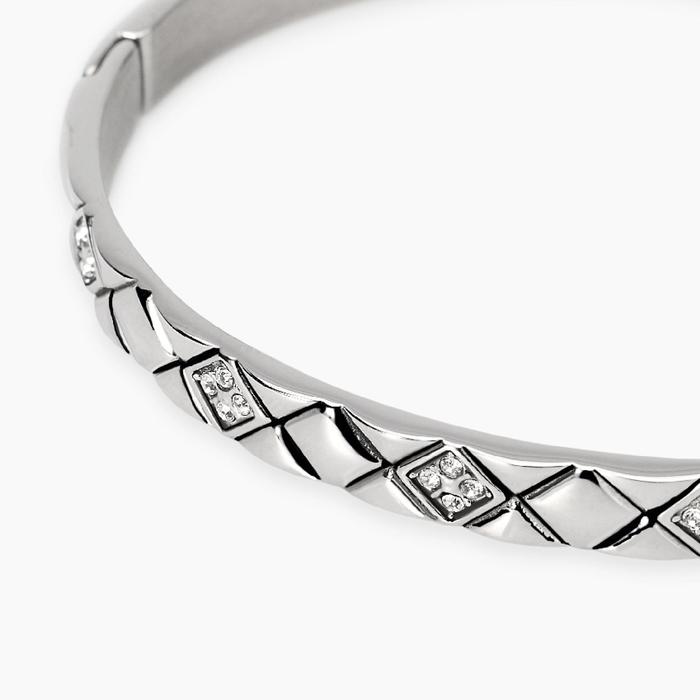 Bracciale bangle matelassé in acciaio Style 75