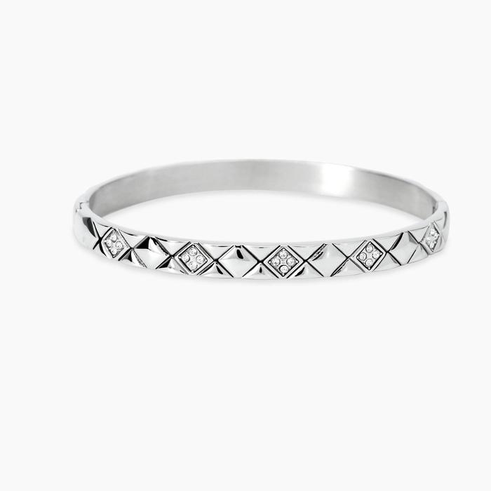 Bracciale bangle matelassé in acciaio Style 75