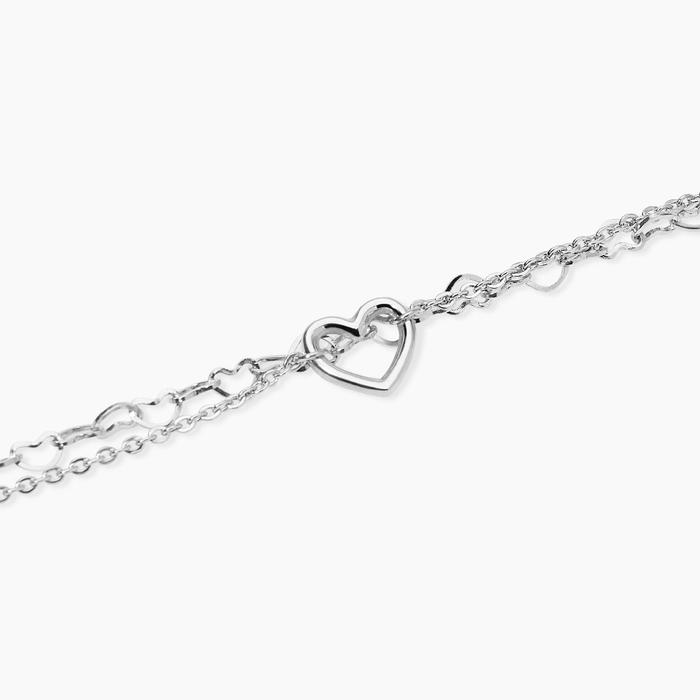 Bracciale doppia catena e cuore Style 64