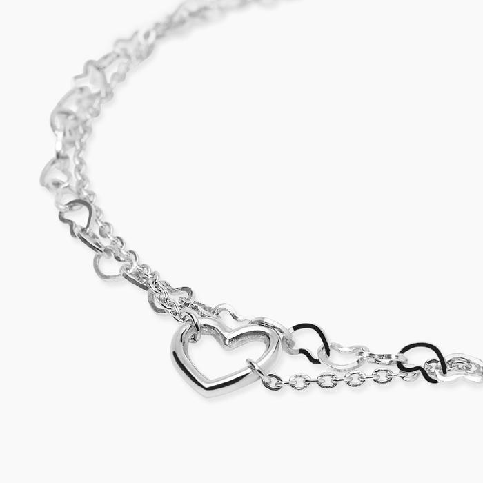 Bracciale doppia catena e cuore Style 64