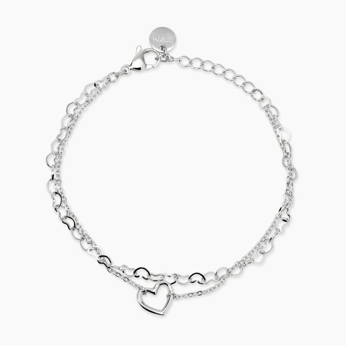 Bracciale doppia catena e cuore Style 64