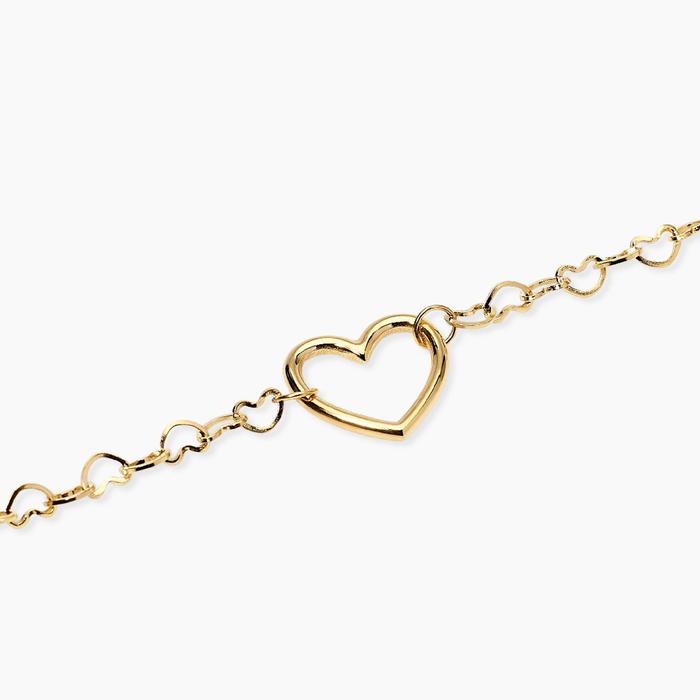 Bracciale cuore in acciaio dorato Style 64