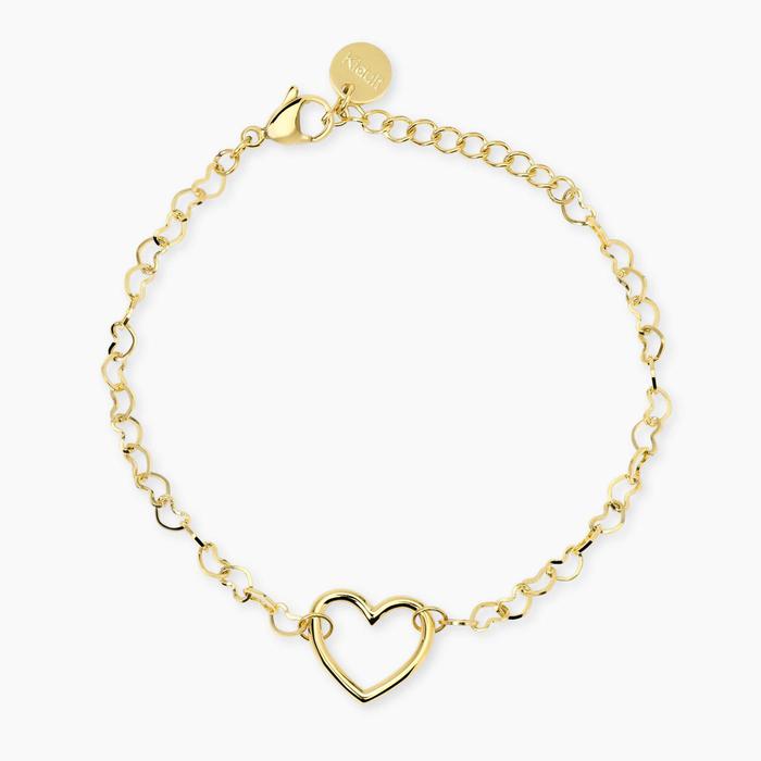 Bracciale cuore in acciaio dorato Style 64