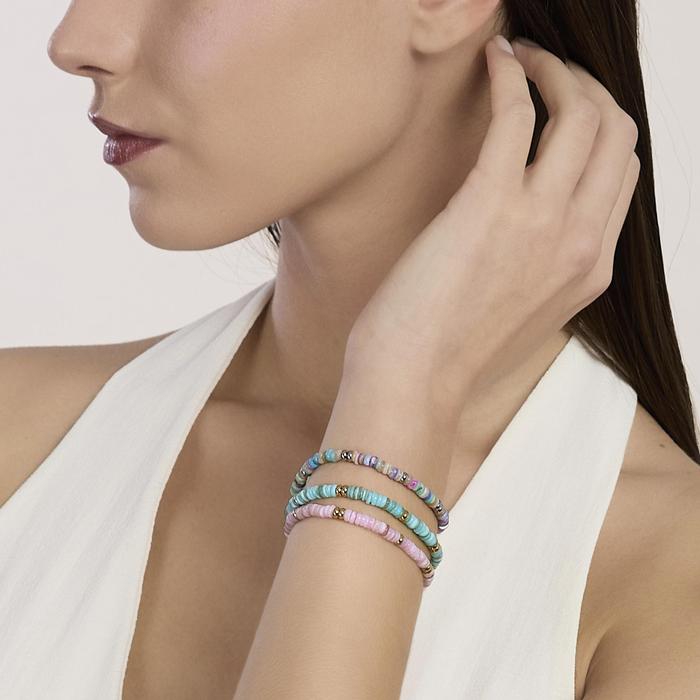 Bracciale regolabile con conchiglie rosa Style 78