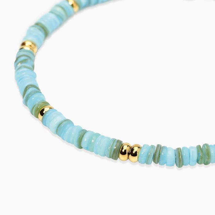 Bracciale regolabile con conchiglie azzurre Style 78