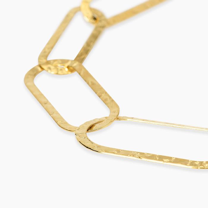 Bracciale con maglie dorate martellate Style 83
