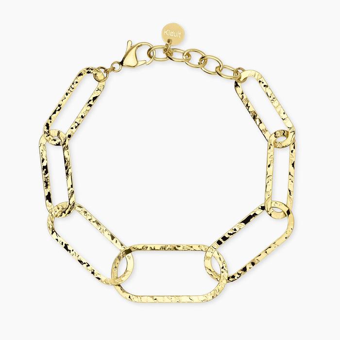 Bracciale con maglie dorate martellate Style 83
