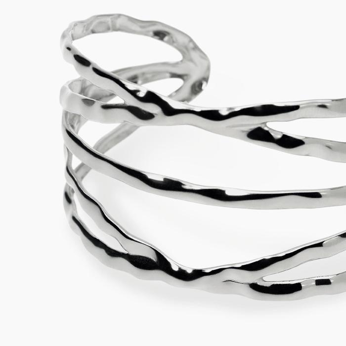 Bracciale cuff in acciaio martellato Style 73