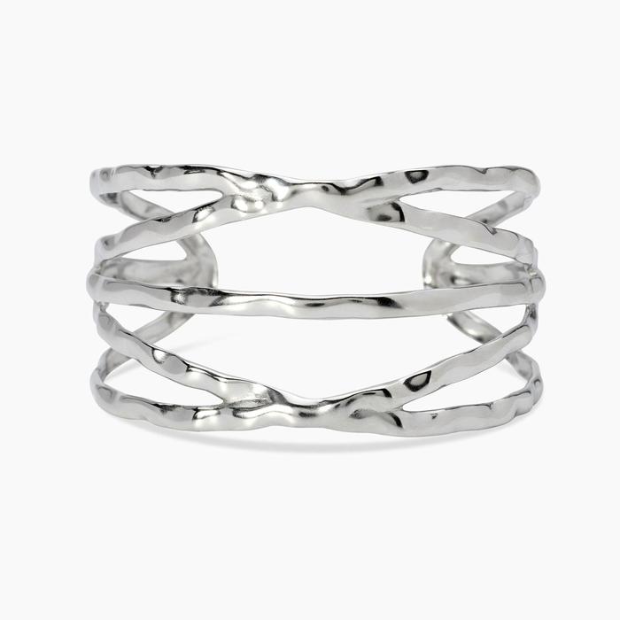Bracciale cuff in acciaio martellato Style 73