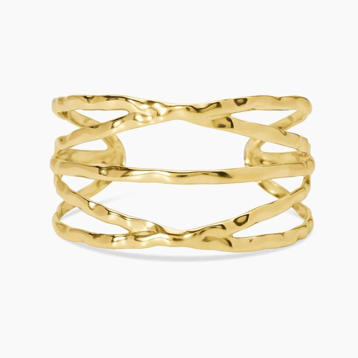 Bracciale cuff in acciaio dorato Style 73