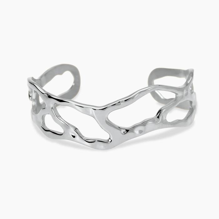 Bracciale cuff in acciaio martellato Style 73