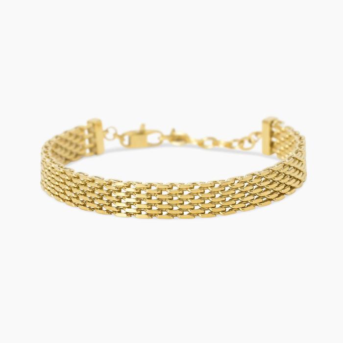 Bracciale regolabile dorato con catena mesh Style 72