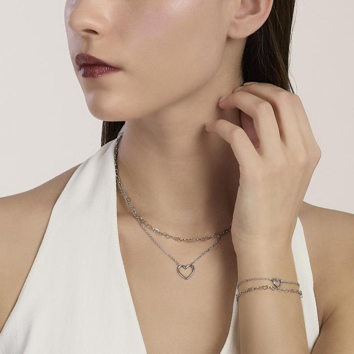 Girocollo doppia catena e cuore Style 64