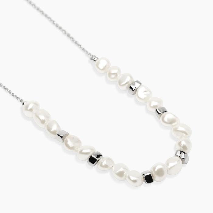 Girocollo in acciaio e perle conchiglia Style 70
