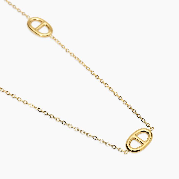 Collana con staffe in acciaio dorato Style 84