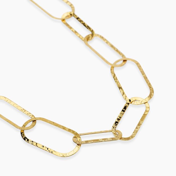 Collana con maglie dorate martellate Style 83