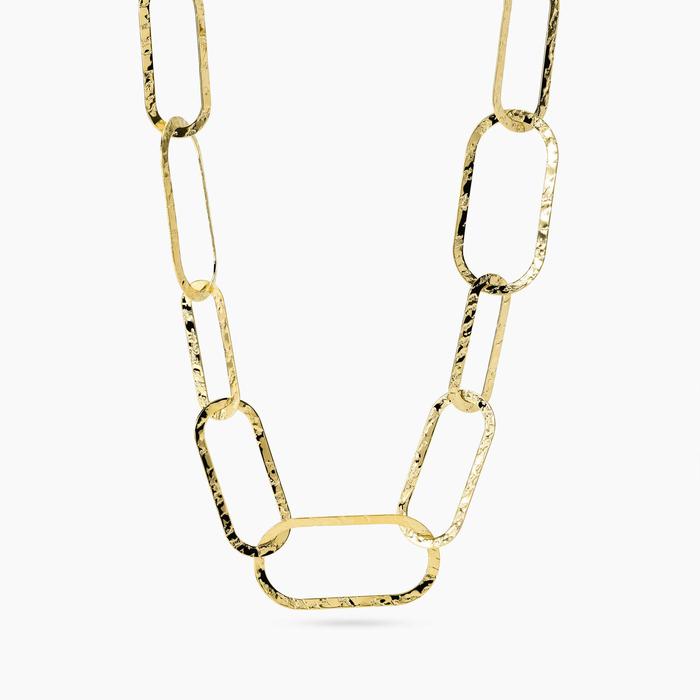 Collana con maglie dorate martellate Style 83