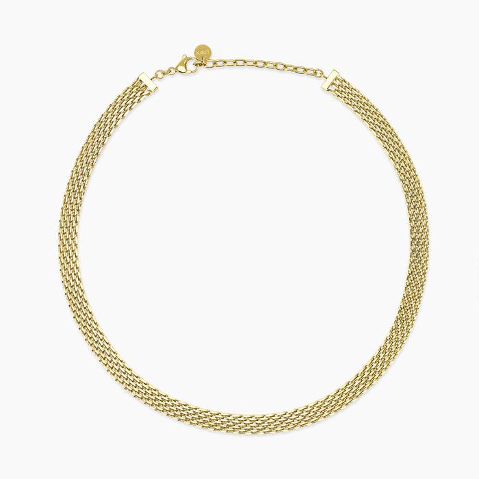 Girocollo regolabile dorato con catena mesh Style 72
