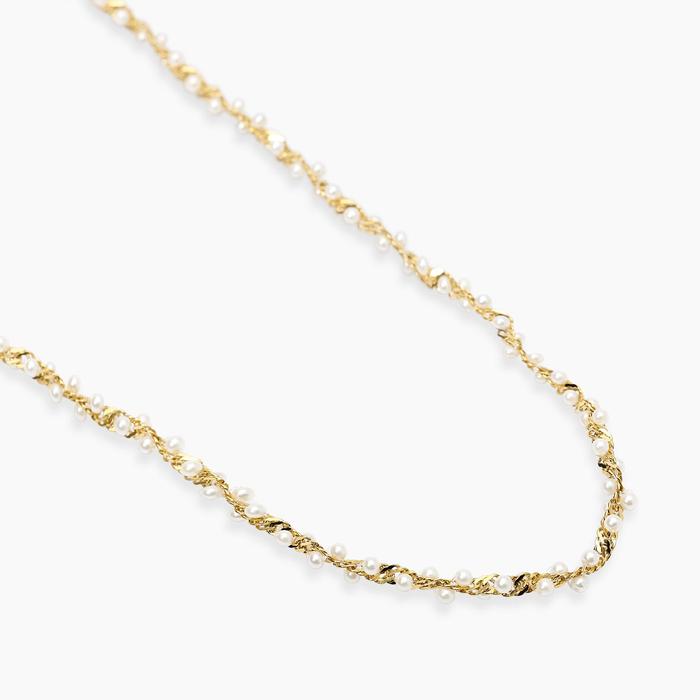 Girocollo dorato con perle conchiglia Style 71