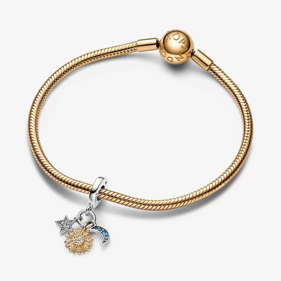 Charm Pendente Stella, Sole e Luna