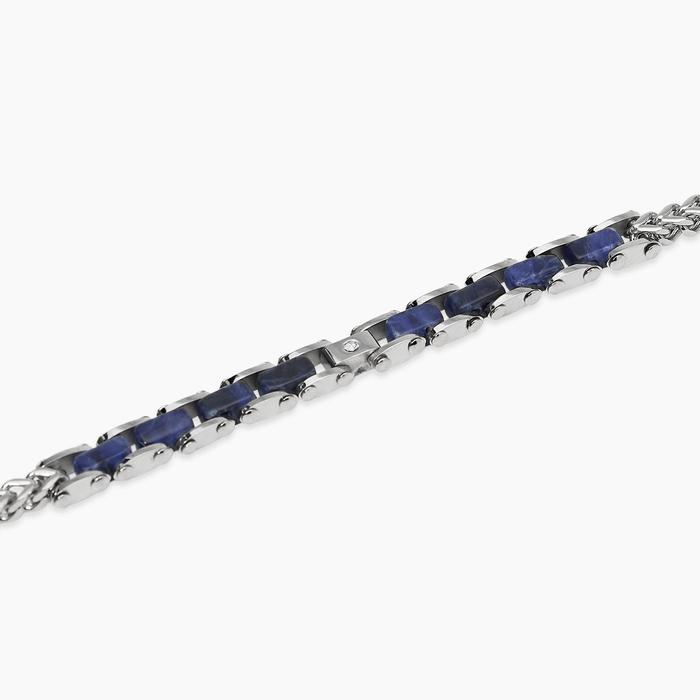 Bracciale con catena franco con sodalite blu Style 44