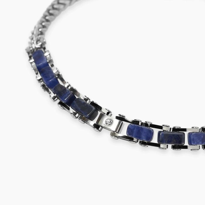 Bracciale con catena franco con sodalite blu Style 44