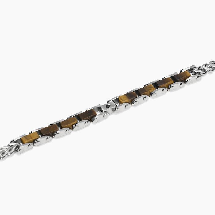 Bracciale con catena franco con occhio di tigre Style 44
