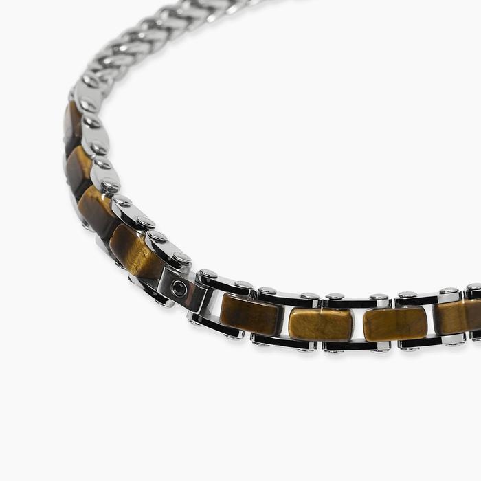 Bracciale con catena franco con occhio di tigre Style 44