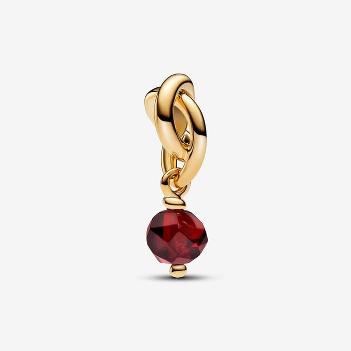 Charm Pendente Cerchio Eterno Rosso Scuro Gennaio