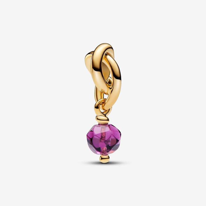 Charm Pendente Cerchio Eterno Viola Febbraio