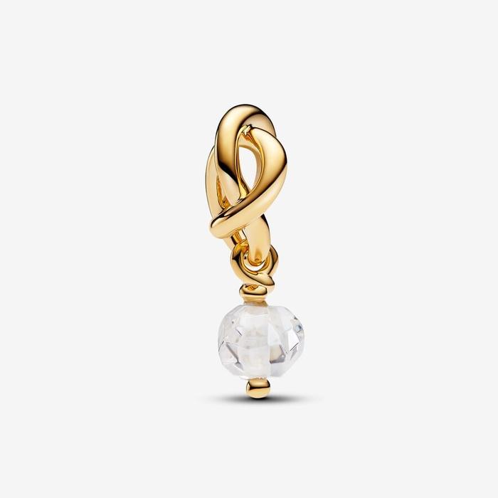 Charm Pendente Cerchio Eterno Bianco Aprile