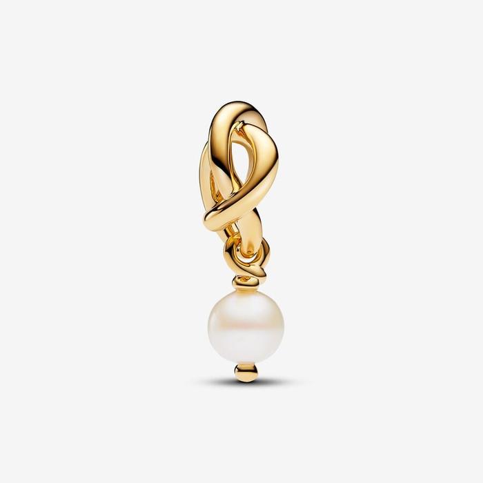 Charm Pendente Cerchio Eterno Bianco Perla d’Acqua Dolce Coltivata Giugno