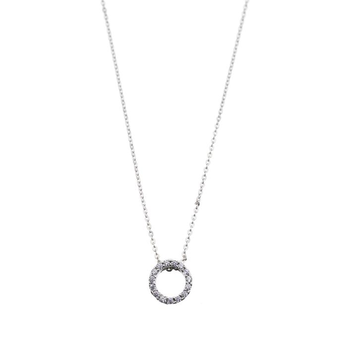 Collana Cerchio d'Oro Vero e Zirconi