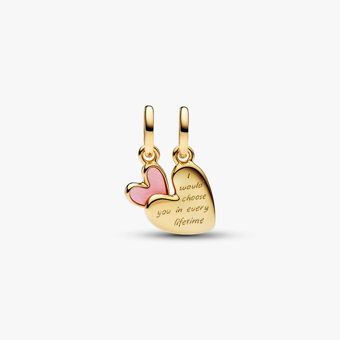 Charm Pendente Unione di Cuori Mamma e Figlia divisibile