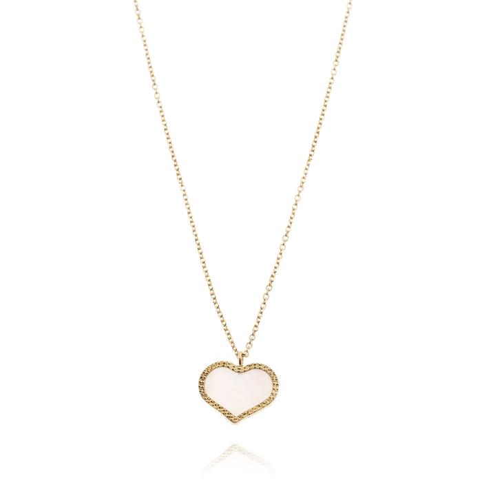 Collana Cuore d'Oro Vero e Madreperla