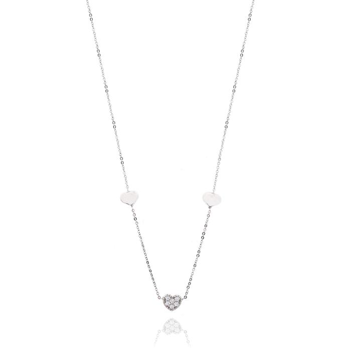 Collana Cuore d'Oro Vero e Zirconi