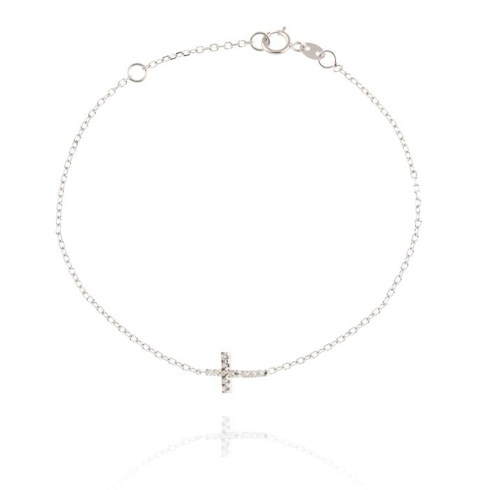 Bracciale Croce d'Oro Vero e Zirconi