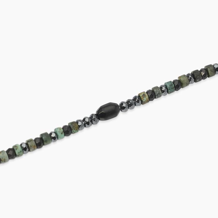 Bracciale regolabile con ematite e turchese verde Style 40