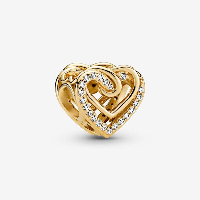 Charm Cuore Intrecciato con Pietre