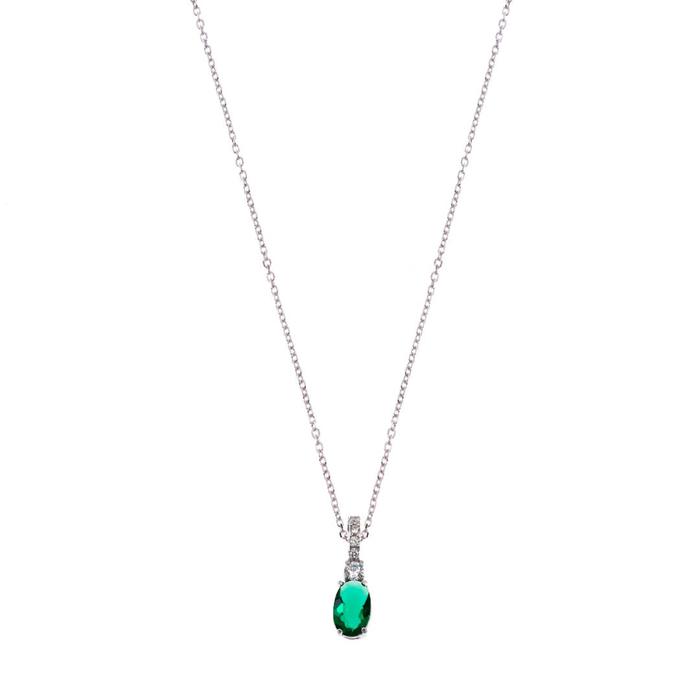 Collana Zircone Smeraldo d'Oro Vero