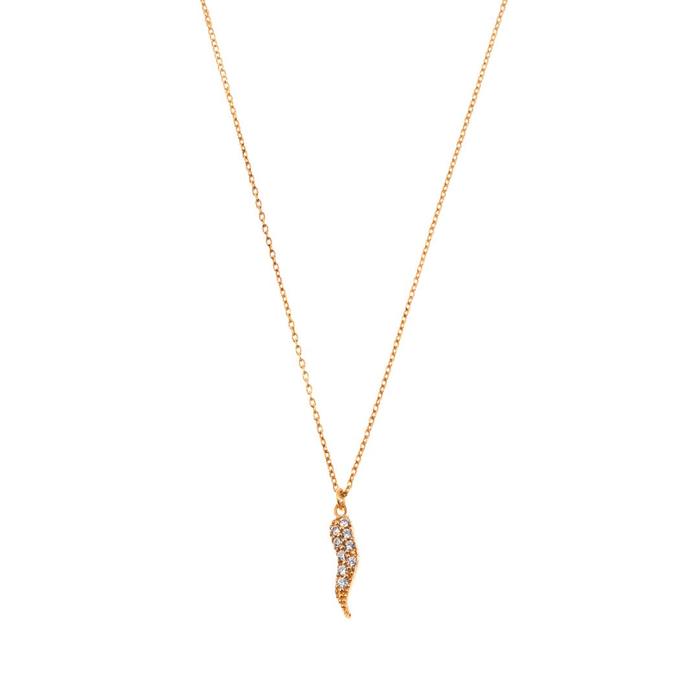 Collana Cornetto d'Oro Vero e Zirconi