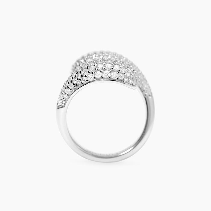 Anello in argento con pavé di zirconi bianchi ONDA PARTY