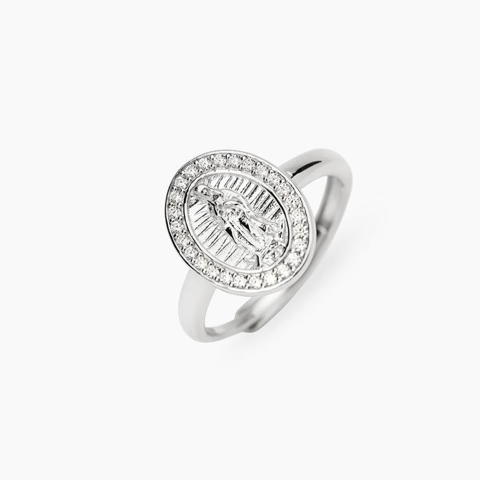 Anello regolabile in argento con Madonnina LADY MADONNA